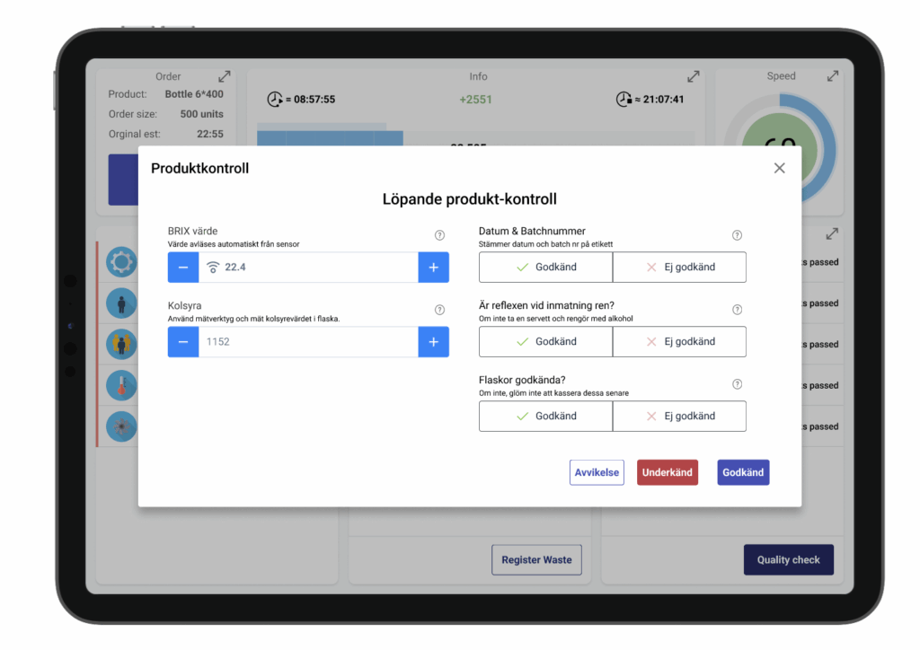 Control notification on tablet